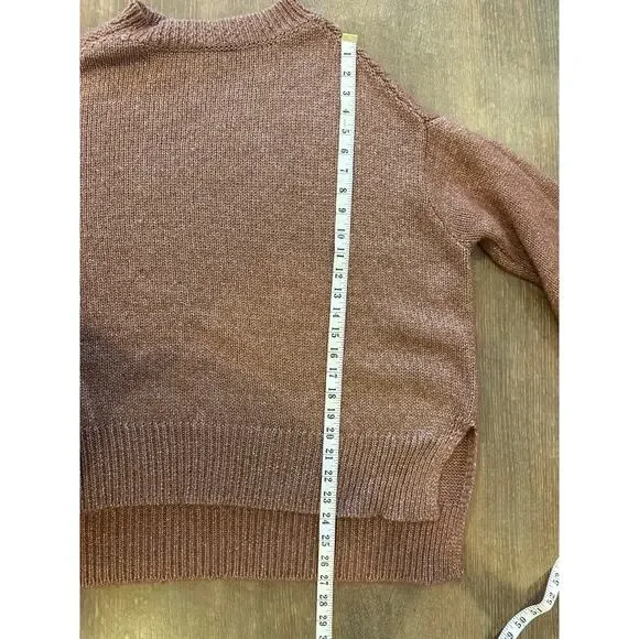 AVA + VIV Sparkle Sweater Puff Sleeve size 2X XXL Rust Orange Brown - Picture 7 of 7